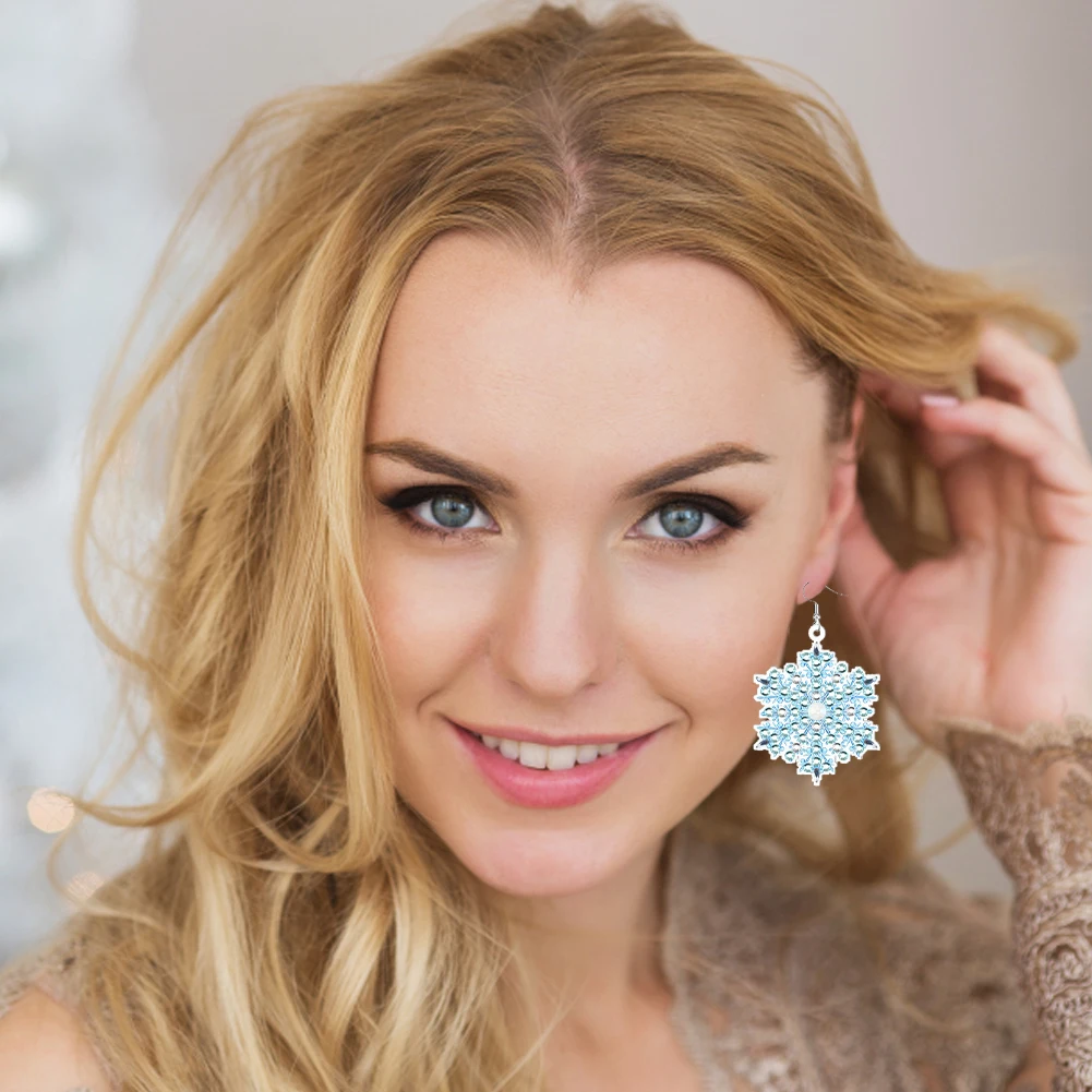 

10 пар DIY Алмазные художественные серьги Снежинка Бохо Алмазные серьги Набор для изготовления DIY Алмазная картина Серьги Изготовление ремесла Набор