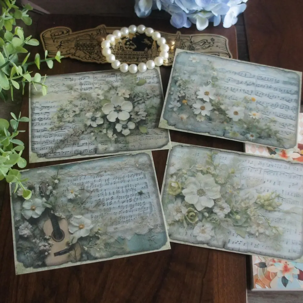 

30 Sheet Pages of A Letter Decorated with Flower Background Design Craft Paper Gift Decoration Scrapbooking Handmade DIY