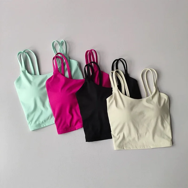 Damen All-in-One Sport-BH, stoßfest, schnelltrocknend, Yoga-Fitness-Laufweste mit Schönheitsrücken-Design für das Training – Detail 6