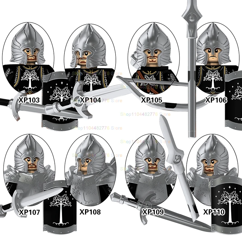 BR881 Valle medievali Kinghts Esercito Cavaliere nano action figure Ailin Guardia Elfi Orchi Soldati Guerrieri Building Blocks Giocattoli fai da te