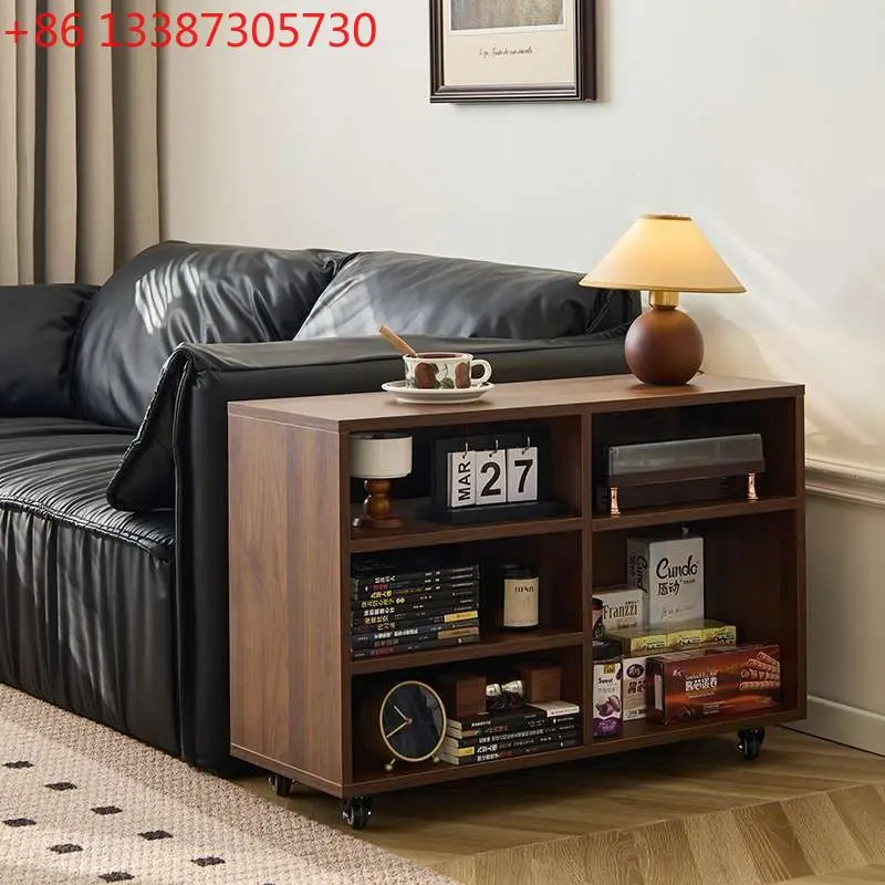 

Living room sofa retro American bedroom side mobile coffee table trolley multi-function