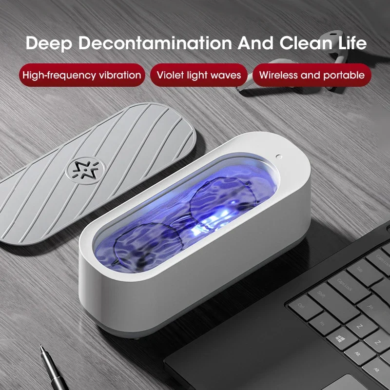 Electric Ultrasonic Cleaner High Frequency Vibration Deep Clean USB Mini Convenient Glasses Jewelry Tableware Cleaning Machine