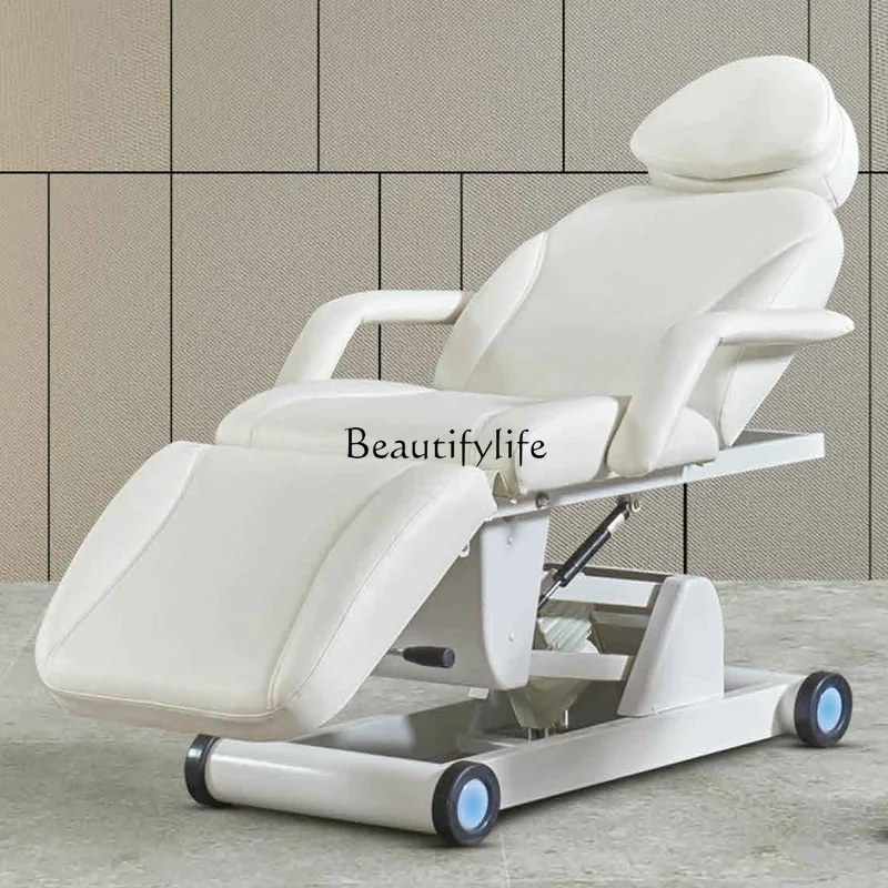 Electric beauty tattoo embroidery body lift bed massage folding bed with wheels