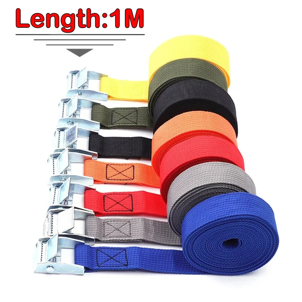 

1M Lashing Strap W/ Buckle Nylon Quick Release Fr Cargo Tie Down Luggage Bag Securing Motorcycle Bungees Ratchet Tie Downs Tools