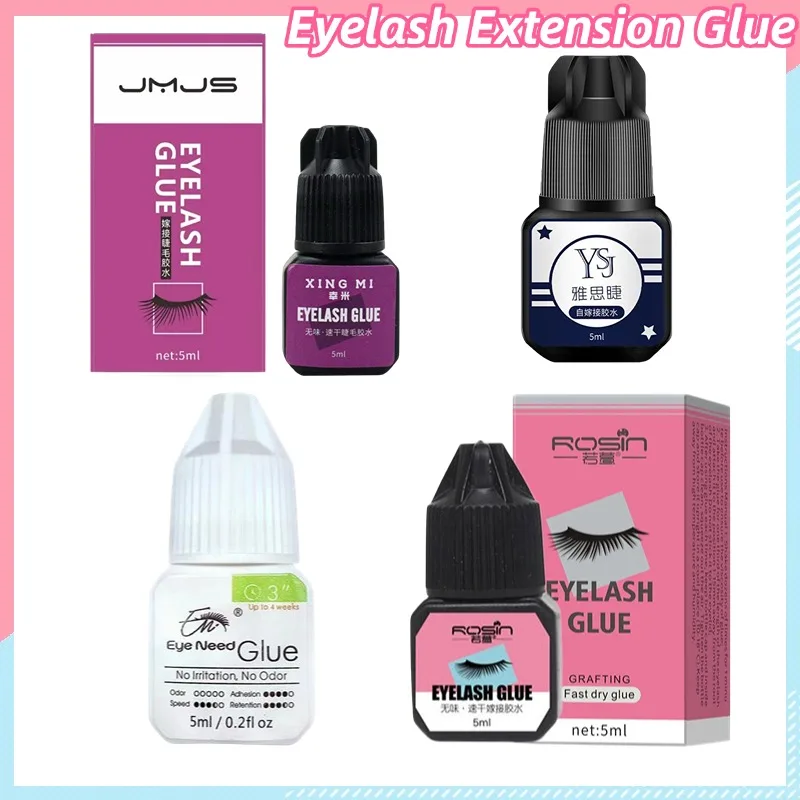 5ml Wimpern Verlängerung Kleber Lang Anhaltende Pfropfen Wimpern Kleber Schnell Trocknend Klebstoff Schwarz Kleber Keine Reizend Make-Up-Tool
