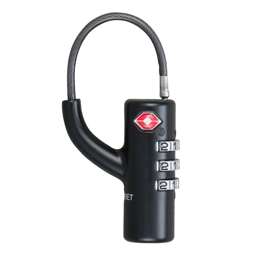 Waterproof Small Padlock Cable Luggage Lock Combination Lock Customs Code Lock Padlock with Steel Cable TSA Customs Lock