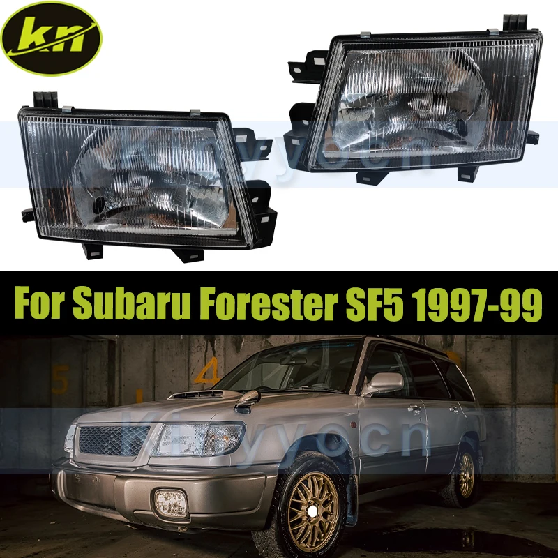 

1Pair Glass Front Bumper Headlight Headlamp For Subaru Forester SF5 1997 1998 1999 Head Light Head Lamp
