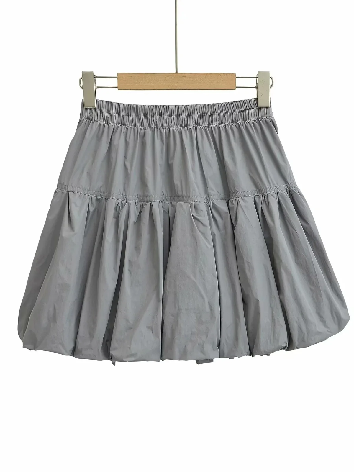 Jupe plissée taille haute pour filles, nouvelle collection été 2024, couleur unie, douce, style preppy, taille élastique, nœud fleur, courte, ligne A, T27T