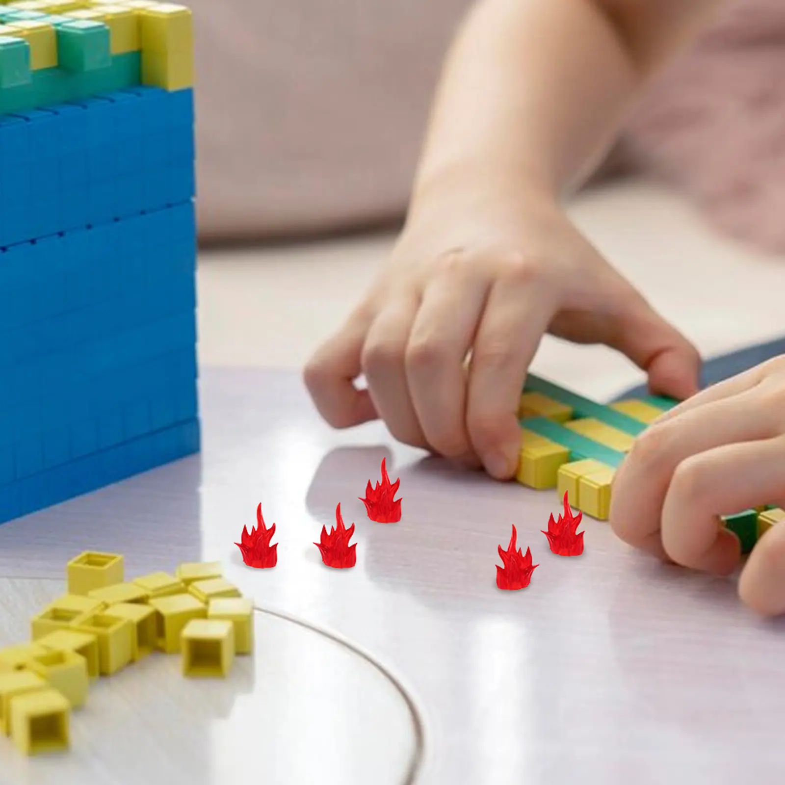 

6Pcs Creative Flame Ice Mini Building Accessories Educational Motor Skills Development Building Block Play Sets Scene