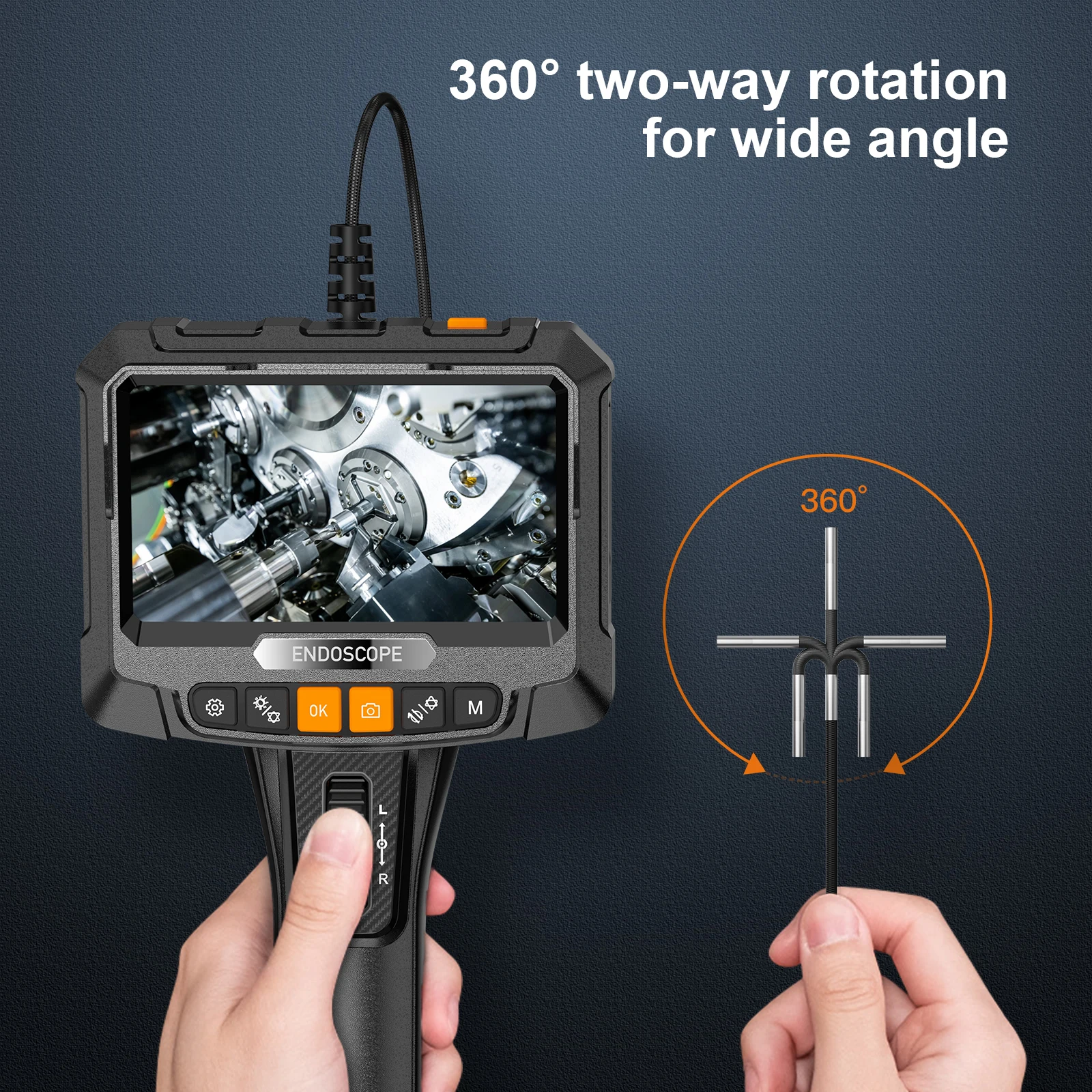 S10 3.9 مللي متر 2 متر المنظار طريقتان 360 درجة مقاوم للماء الصناعية توضيح Borescope كاميرا المنظار التوجيهية