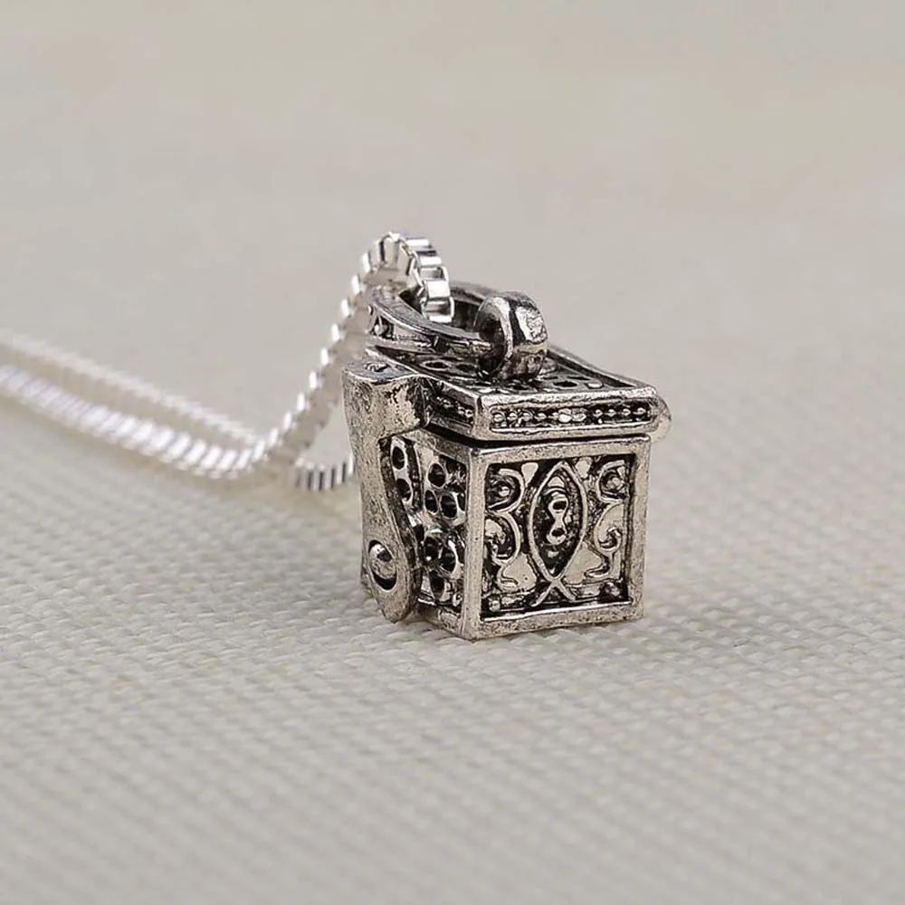 1 pcs Women Men Memorial Box Openable Antique Silver Color For Ashes Cremation Jewelry Urn Necklace Vial Pendant