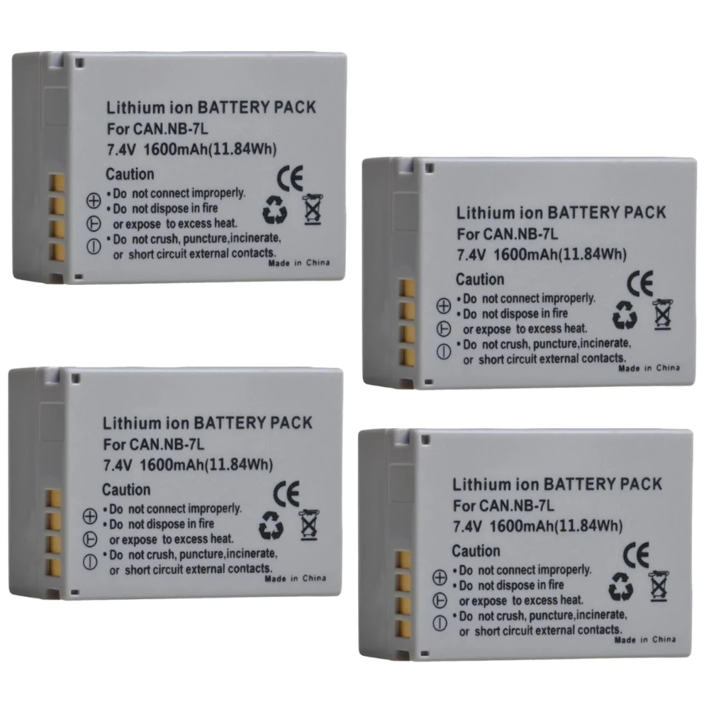 

Замена аккумулятора NB-7L большой емкости 1600 мАч для цифровой камеры Canon PowerShot G10 G11 G12 SX30 IS SX40 HS SX50 HS