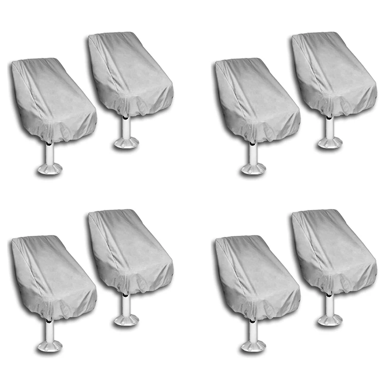 8 Pack Boat Seat Cover, Outdoor Waterproof Pontoon Captain Boat Bench Chair Seat Cover, Chair Protective Covers