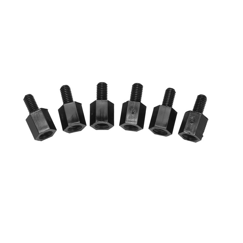 500X placa base Nylon Hex separador roscado espaciador M3 rosca 6 + 6Mm negro-ABQU