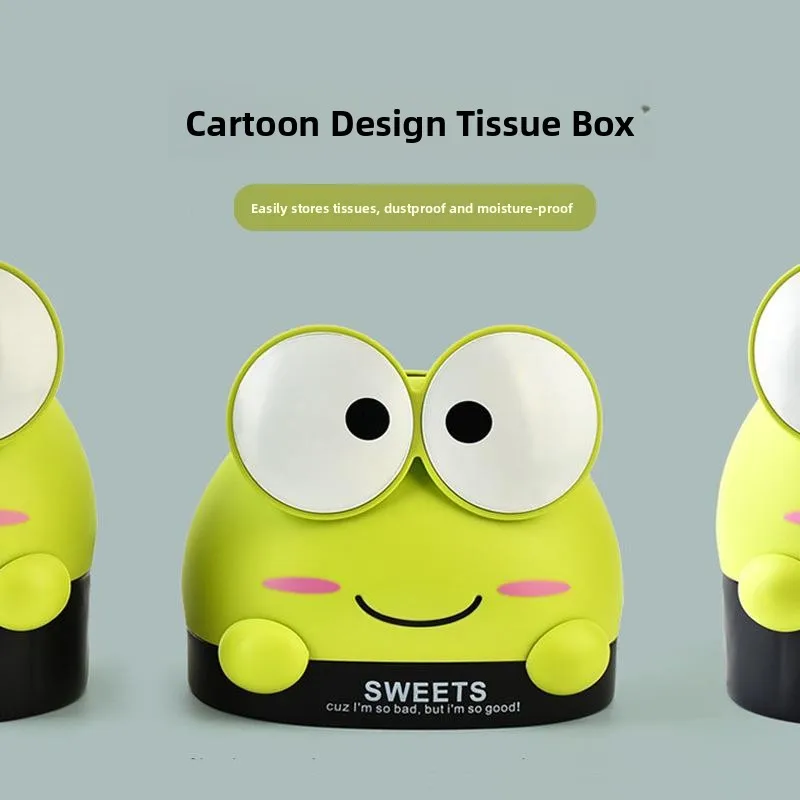 Cute Cartoon Tissue Box Holder Living Room Home Use Hygienic Napkin Box Multi-Functional Student Dormitory Tissue Storage