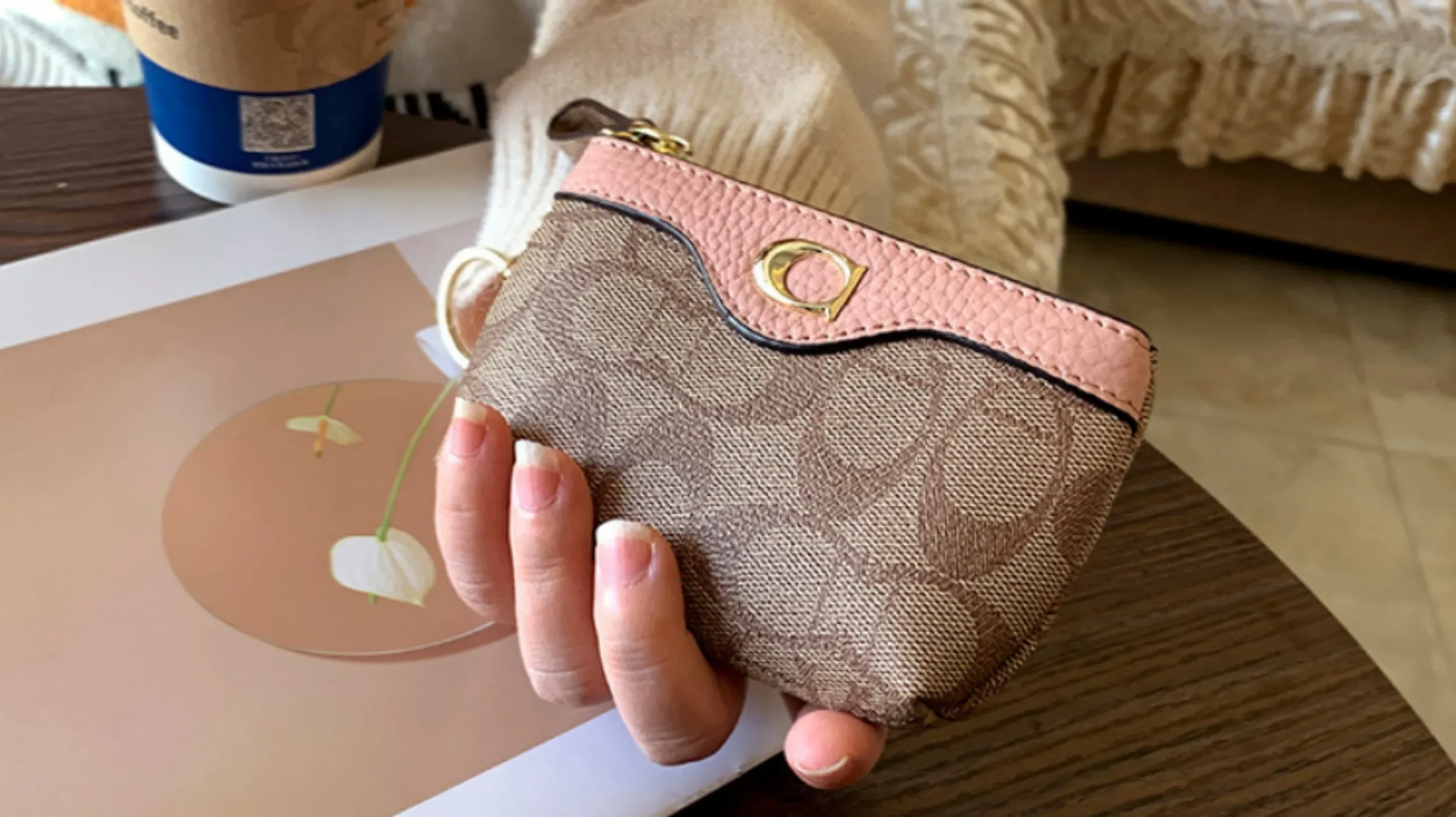 Neue klassische kleine Geldbörse mit Blumenmuster, Damen-Mini-Geldbörse, kleine Münztasche, Wechselgeldtasche, Leder-Geldbörse, Aufbewahrungstasche, Kartenetui – Detail 7
