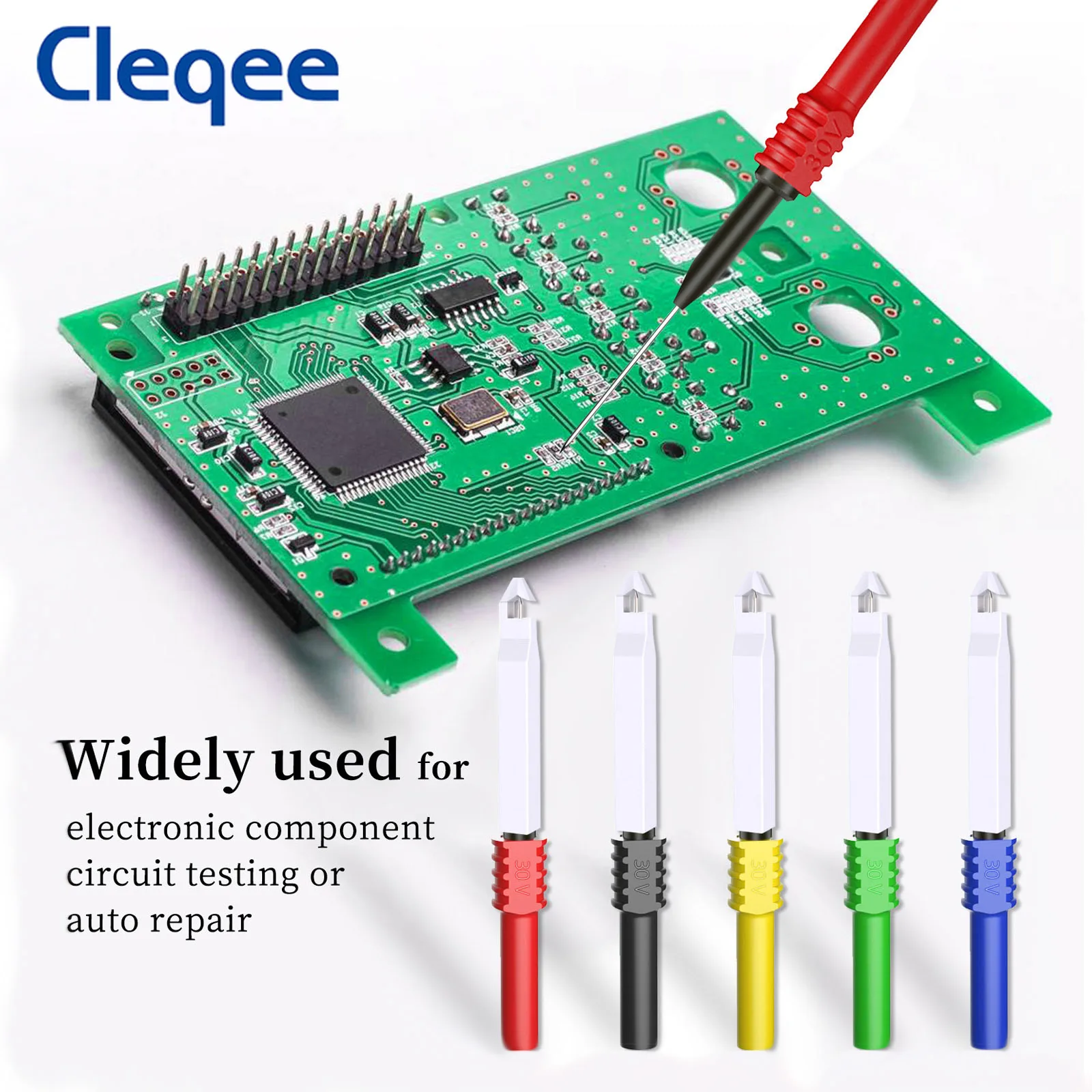 Cleqee P1043B Series Multimeter Test Leads Kit 4mm Banana Plug Safety Piercing Probe Needle Alligator Clips Automotive Tool Set