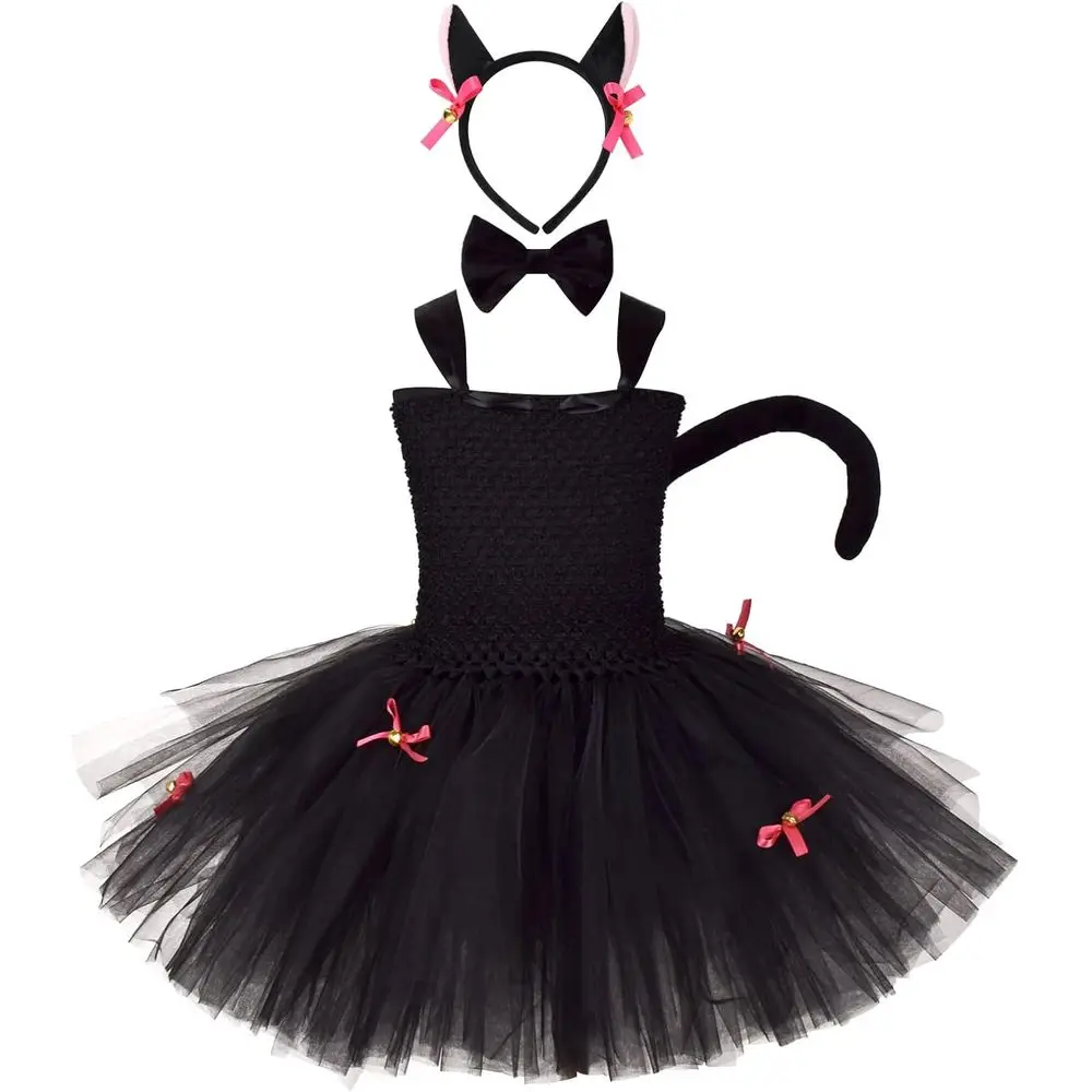 

YMNSI Toddler Kids Girls Jungle Saari Animals Costume Party Drup Ears band Tail Set Halloween Cosplay Photo Shoot