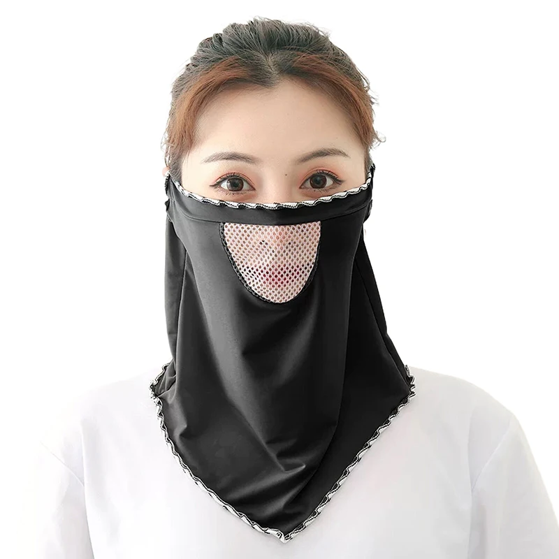 Unisex UV Protection Outdoor Neck Wrap Cover Sports Sun Proof Bib Ice Silk Mask Face Cover Neck Wrap Cover Sunscreen Face Scarf