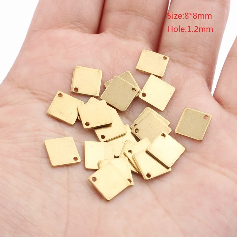 10pcs Raw Brass Rectangle Charms for DIY Jewellery Making