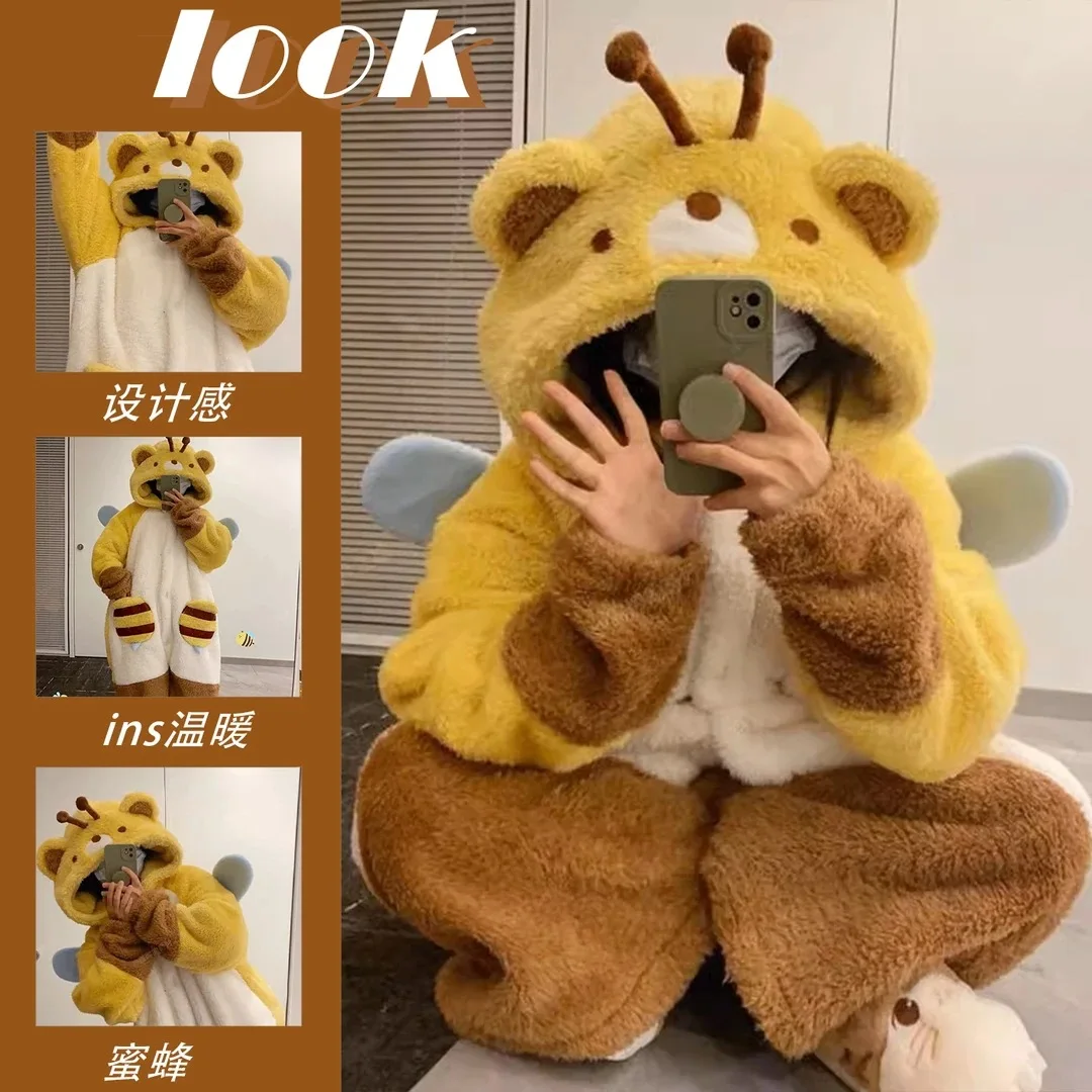 

Pjs Set Women's Pajamas Robe Women's Warm Winter Pajamas Fashionable Home Clothes, Pajamas Cute and Soft Pajamas