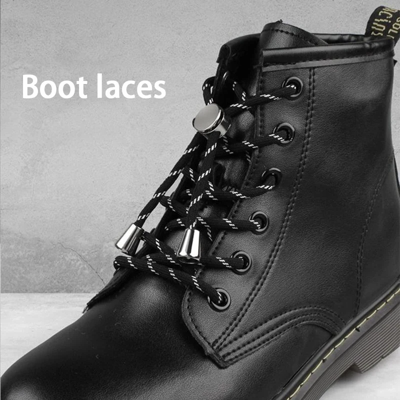 Round Shoe Laces For Sneakers No Tie Shoelaces Metal Buckle Shoelace Without Ties Children Adults Quick on and off
