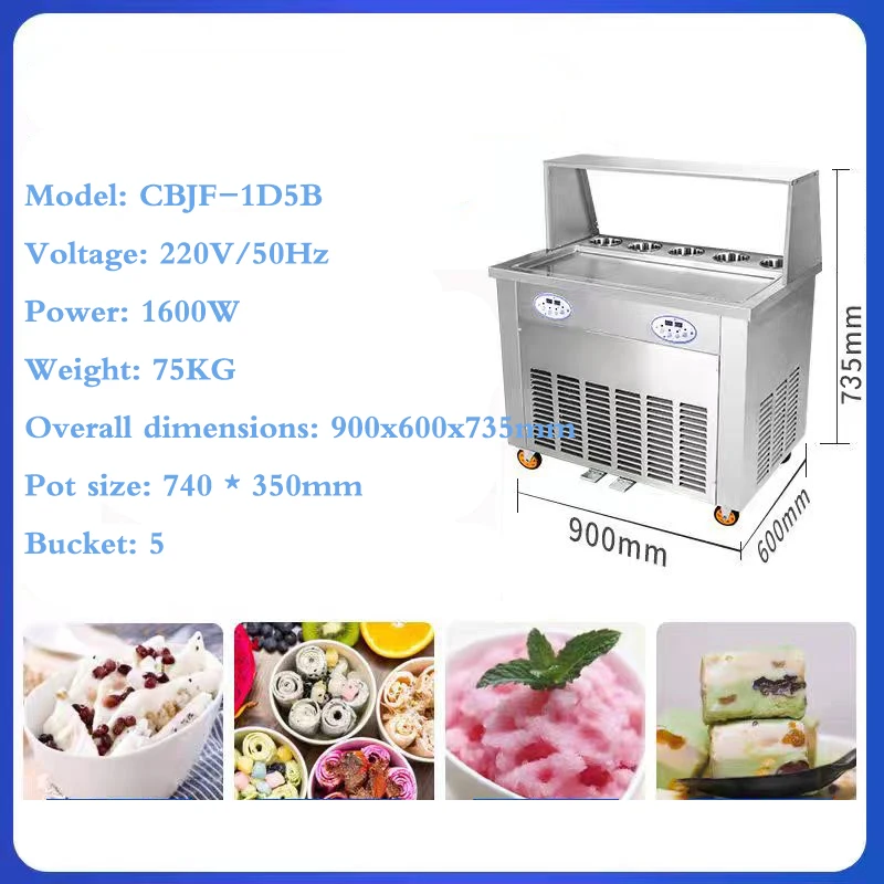 Heißer Verkauf Single Pot Thai Fried Ice Cream Roll Machine Kommerzielle Frozen Stir Fried Yogurt Machine