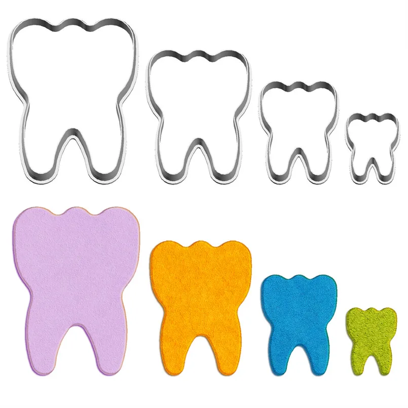 Four Specifications Cartoon Pattern Teeth,Plastic Mold,Cake Fondant Tools,Cookie Sushi And Fruits Cutters