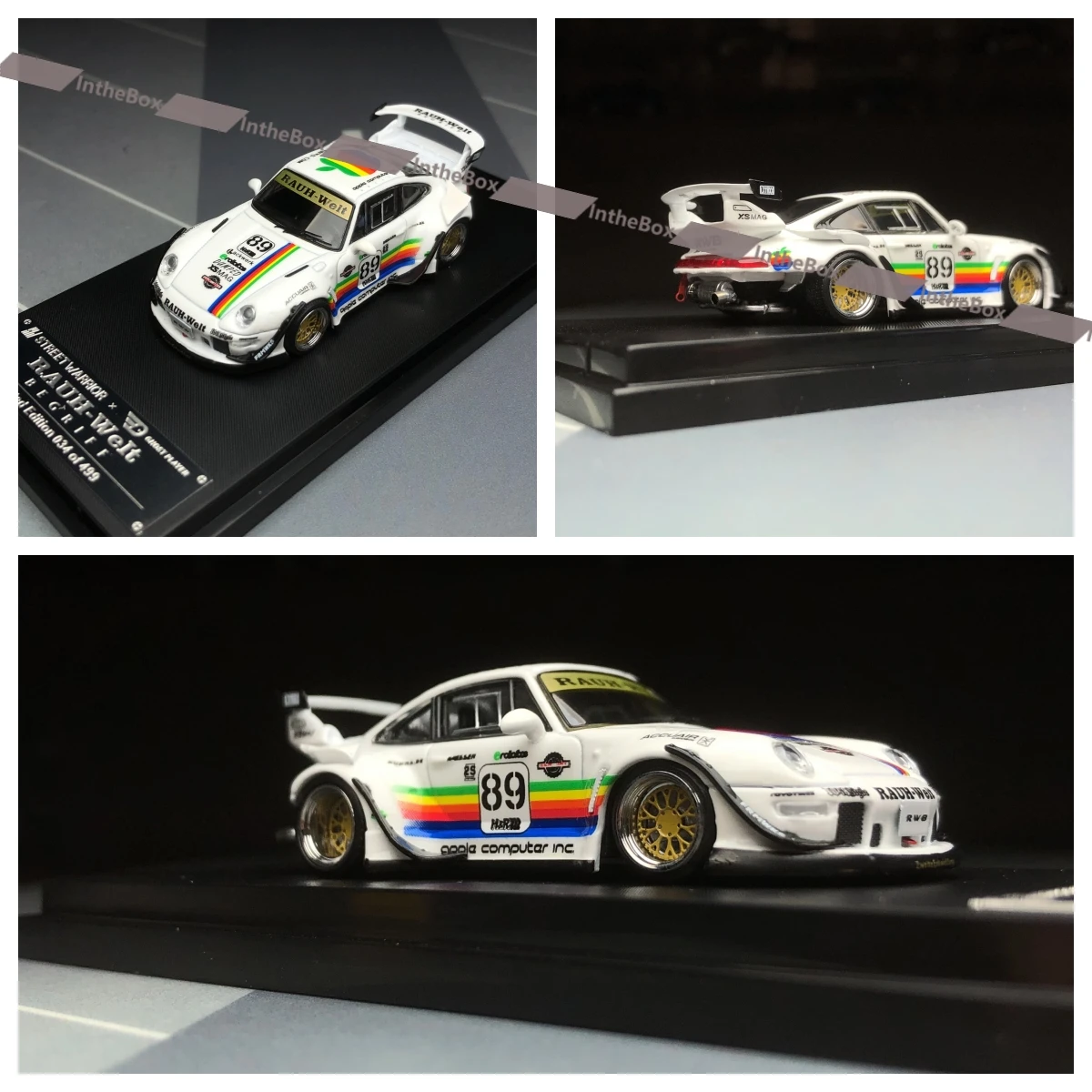 

SW 1/64 RWB993 Rotana White Литая под давлением модель автомобиля Коллекция ограниченного выпуска игрушки для хобби