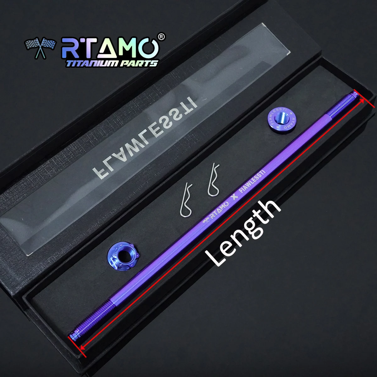 RTAMO Gr5 Titanachse M12X 225–330 mm M12 Mutter mit Clips TC4 vorne hinten Welle für Motorrad-Radachse – Detail 1
