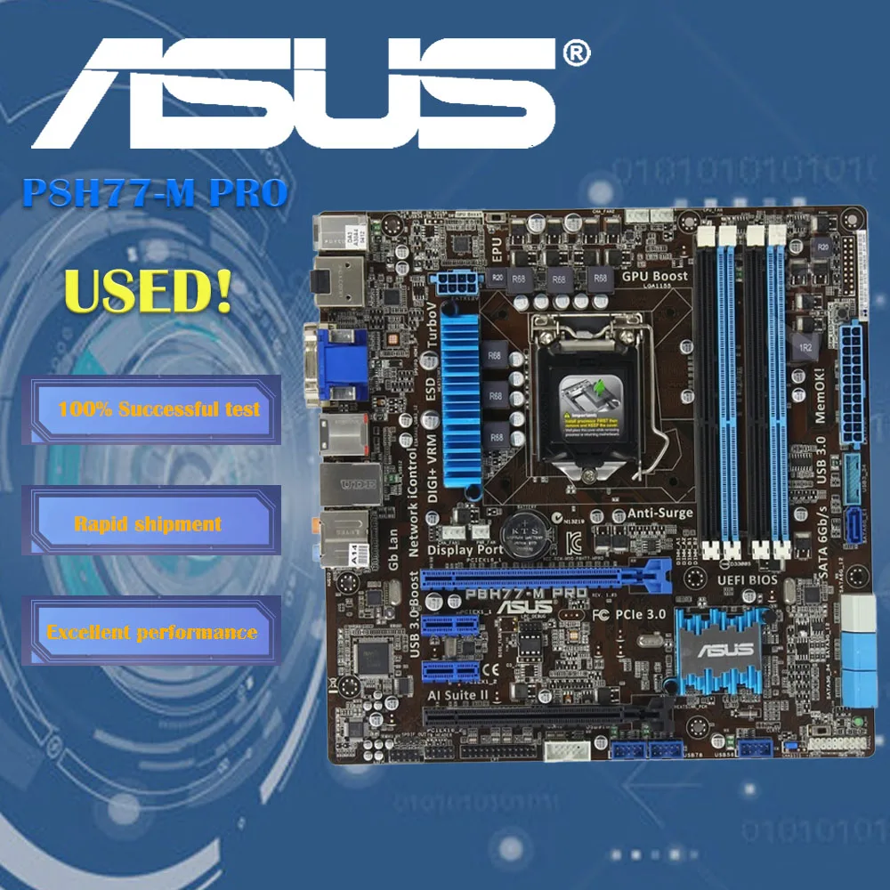 

For Asus P8H77-M PRO Original Desktop Motherboard H77 Socket LGA 1155 i3 i5 i7 DDR3 32G SATA3 USB3.0