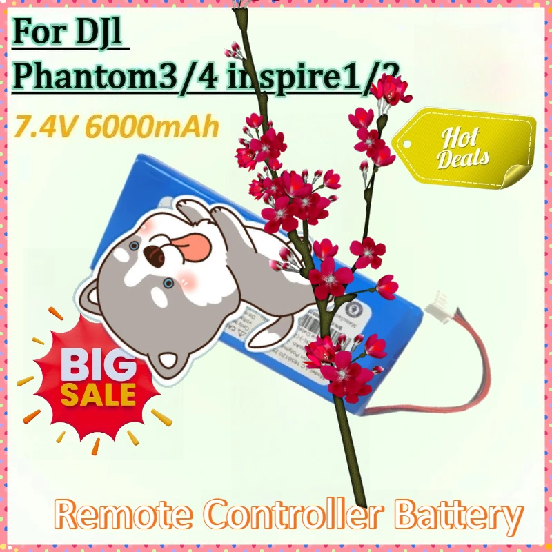 

7.4V 6000mAh Remote Controller Battery Pack for DJI Phantom 3 Pro/3 A/Phantom4/4 A/4 Pro/4 Pro V2.0/ Inspire 1/Inspire 2 Drones