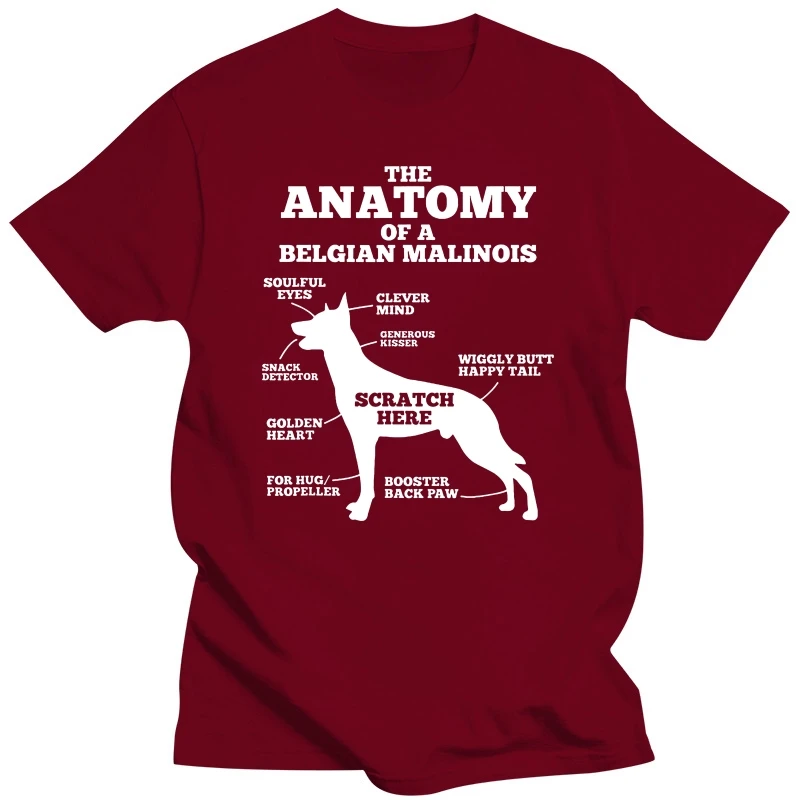 Funny The Anatomy Of A Belgian Malinois Dog lover T Shirt Graphic Cotton Streetwear Short Sleeve O-Neck Harajuku Hip Hop T-shirt