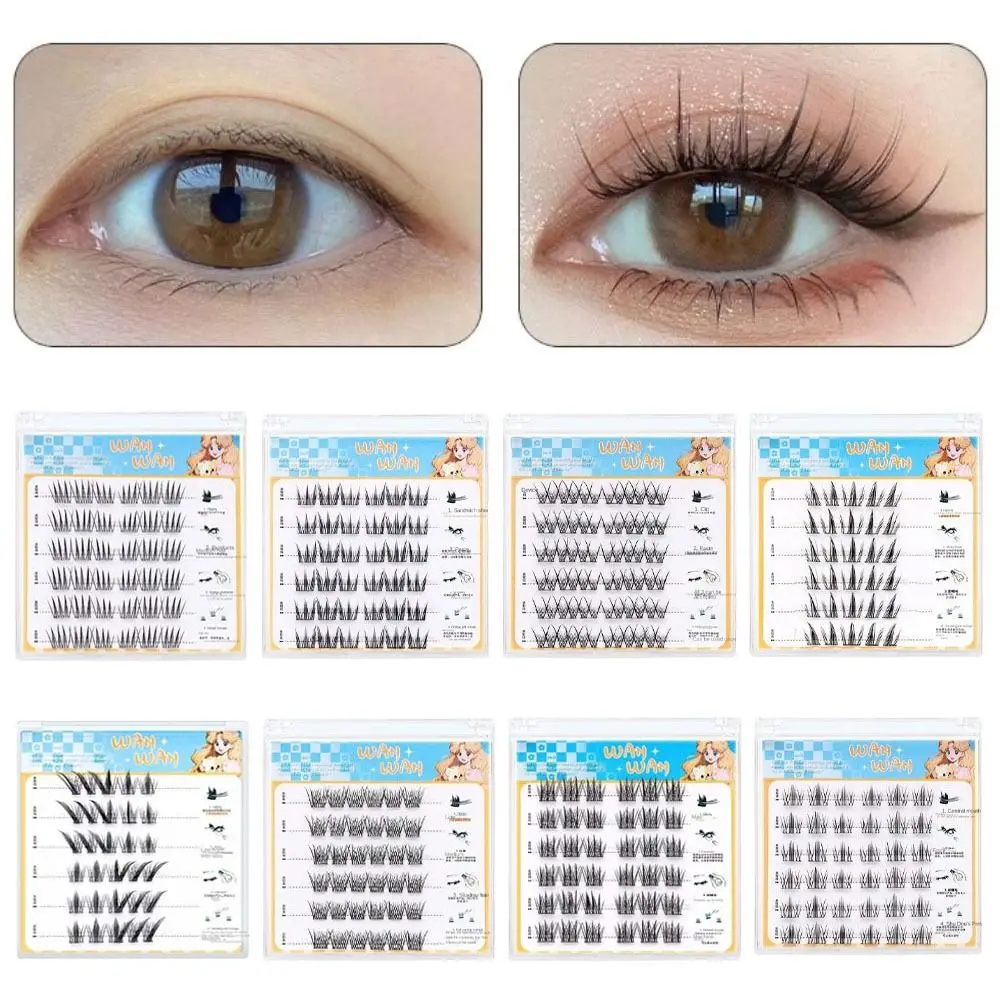 Doce auto-adesivo lash clusters diy adesivo reutilizável cílios postiços de longa duração maquiagem cola livre cílios falsos