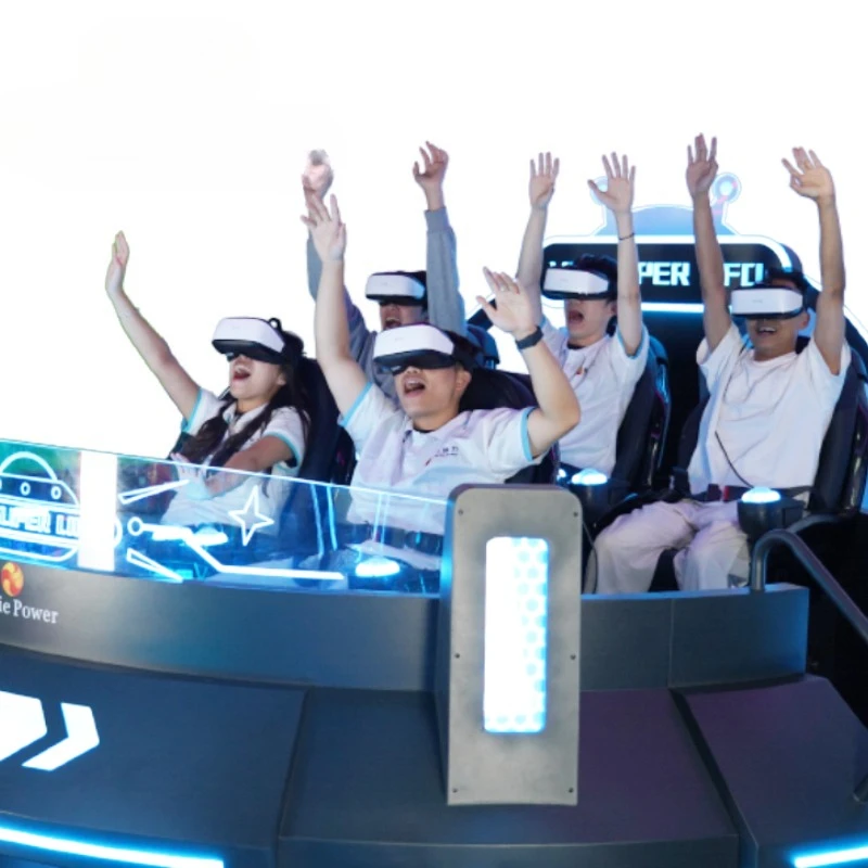 Simulator Virtual Reality Mesin Game Arcade Kursi Vr Taman Tema Rotasi Roller Coaster