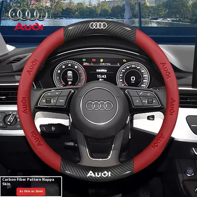 

Car Ventilate Anti-Slip Carbon Fiber Steering Wheel Cover For Audi S3 S4 S5 S6 RS3 RS4 Q3 Q5 Q7 Q8 TT A3 A4 A5 A6 A7 A8 SQ5 RSQ5