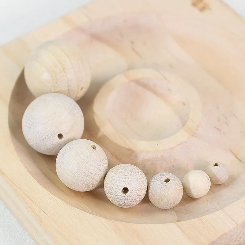 1pack Natural Camphor Wood Round Beads 6-20mm Handicraft Fragrant Wooden Prayer Beads DIY Pendants Bracelets Jewelry Findings