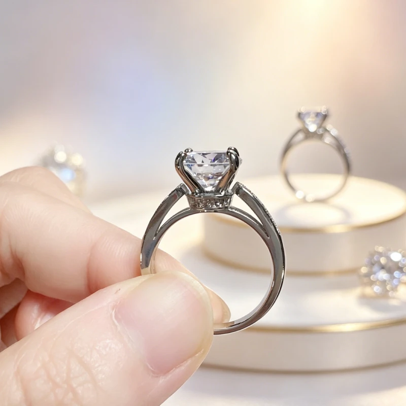 Huitan Luxury Round Cubic Zirconia Crystal Wedding Ring for Female Delicate Design Proposal Engagement Rings Fashion Jewelry New