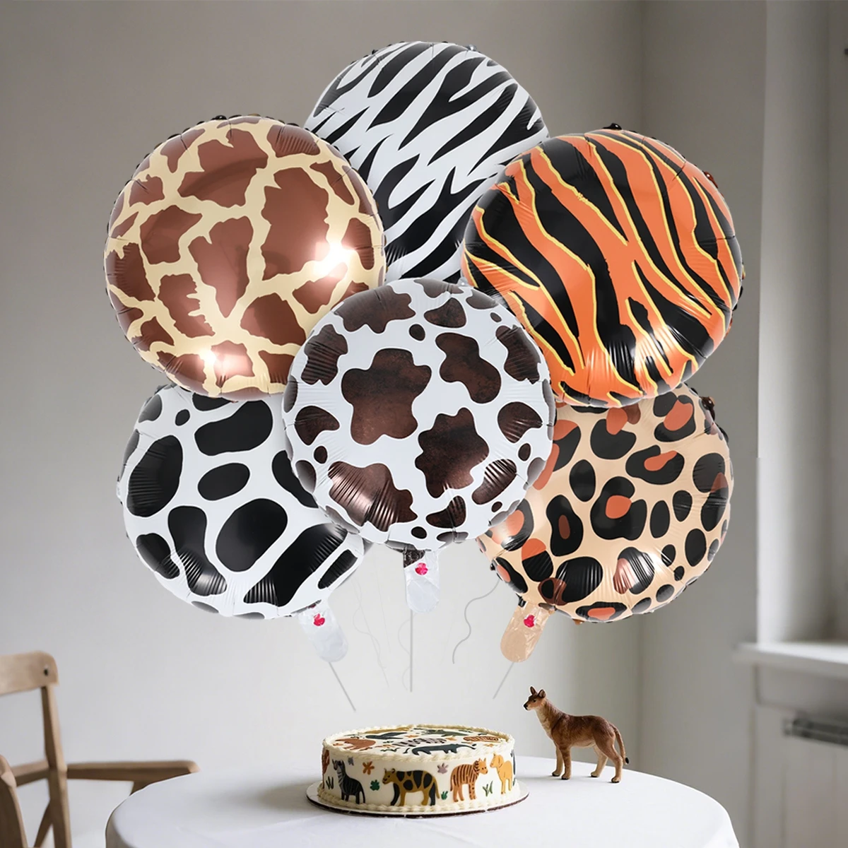 Dschungel Thema Luftballons Aluminiumfolie Ballon Leopard Tiger Zebra Giraffe Druckmuster Helium Party Ballon Safari Geburtstagsdekoration