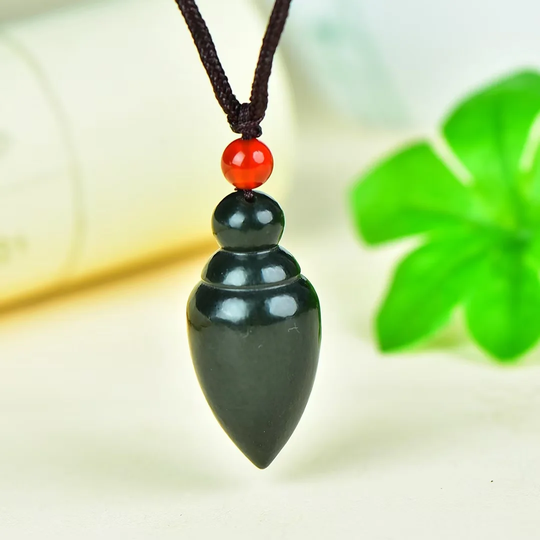 

Exquisite Hetian Green Jade FM Pendant SN0046