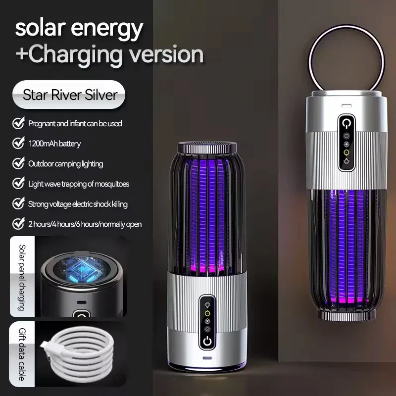 2-in-1 Draagbare Outdoor Elektrische Muggenlamp USB Opladen Timing Outdoor Insect Killer Repellent Camping Lantaarn voor Thuis Patio