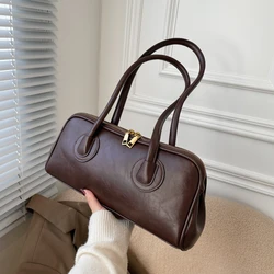 Solid Color PU Zipper Stitched Pillow Shape Fashion Shoulder Bag Versatile Handbag 2024 Hot Sale Bags for Women Bolsas Femininas