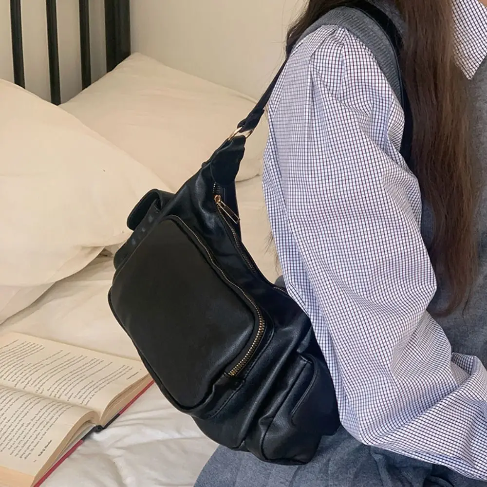 

Simple Y2K Retro Shoulder Bag Spicy Girl Korean Armpit Bag Fashion Handbag Hobo Bag Streetwear