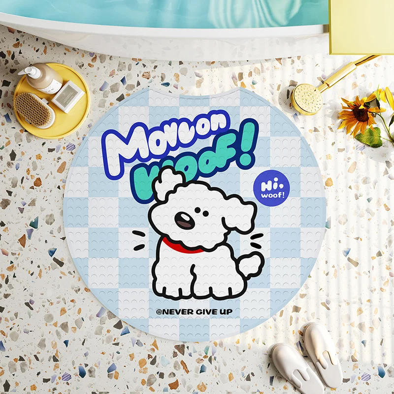 

Противоскользящий коврик Batoom для ванной комнаты, круглый, водонепроницаемый, с мультяшным рисунком, на присосках, для туалета, домашний декор, коврик для пола