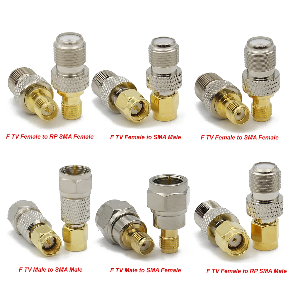 RF-F TV To SMA  Female Male Straight Connector F To RPSMA Quick Plug Adapter Coax For Antenna Wire Terminals High Quality