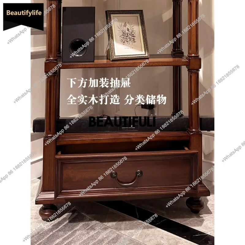 

D80 полка из американского черного ореха, угловой шкаф из массива дерева, боковой шкаф для гостиной, у стены, веранды, простая красота