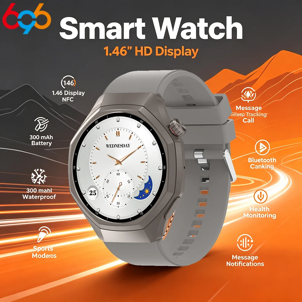 AI Voice Assistant BT Call Smart Watch NFC Stress Sleep Monitoring Health Trackr Smartwatch Men Women Short Video Control Sports