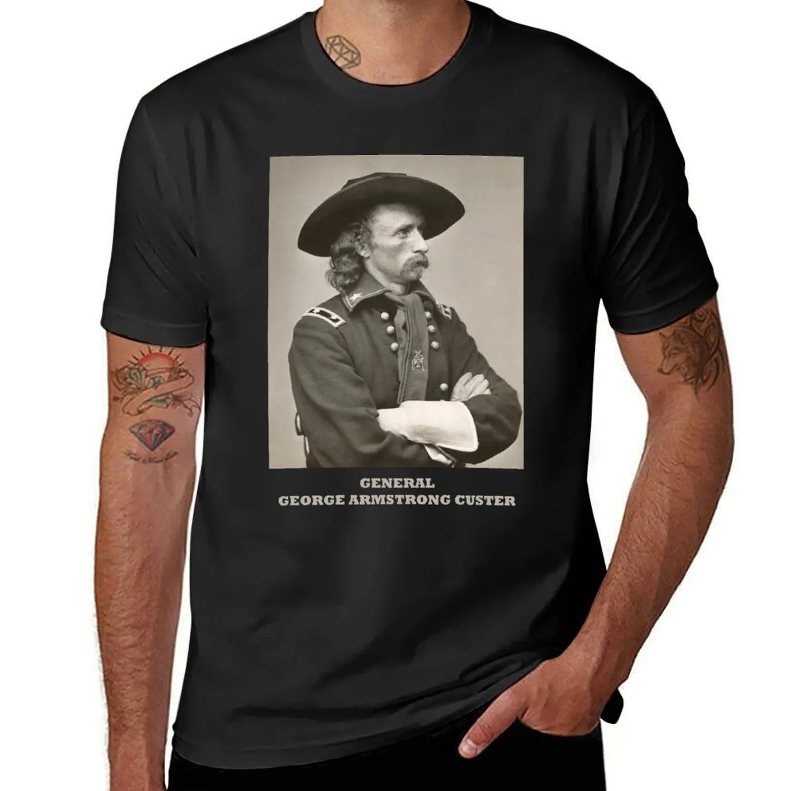 General George Armstrong Custer T-Shirt blanks korean fashion mens t shirts