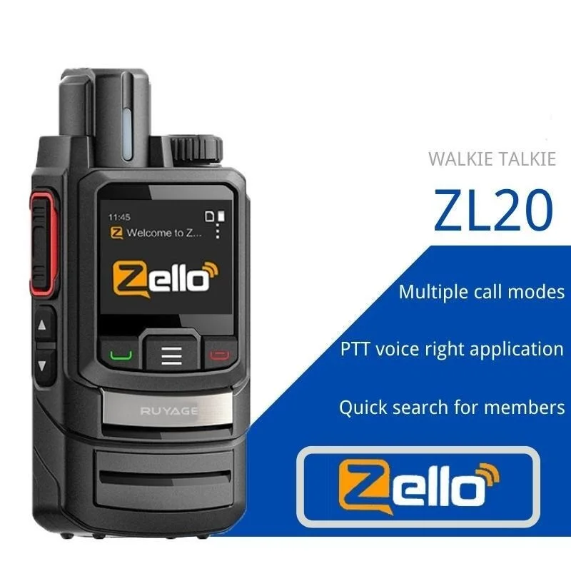 Top! ZL20 Zello Walkie Talkie 4g Radio With Sim Card Wifi Bluetooth Long Range Profesional Powerful Two Way Radio100km