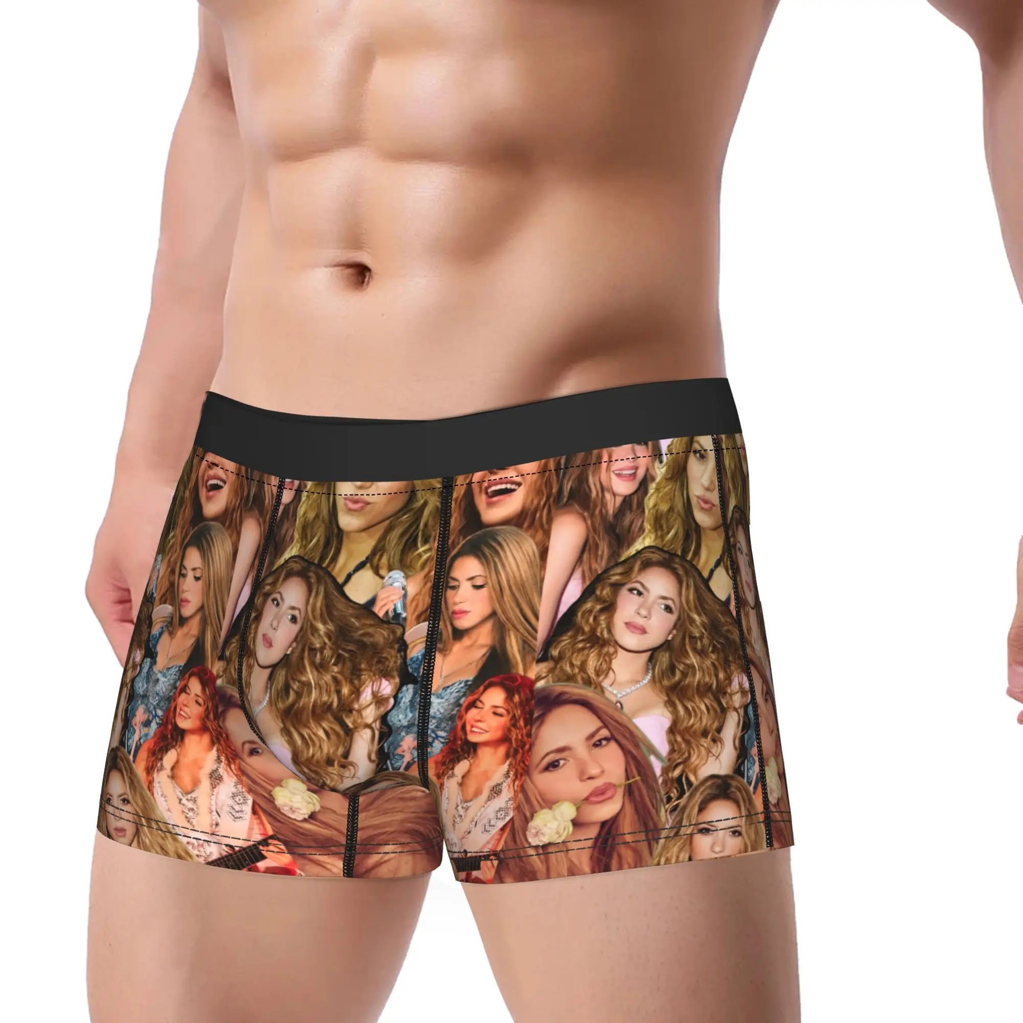 Shakira Colombian Singer Men Underwear  Boxer Briefs Shorts Panties Novelty Breathable Underpants for Male S-XXL